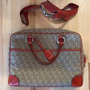 DKNY monogram laptop / crossbody / messenger bag